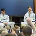 Reds duo visit St Mary’s Primary