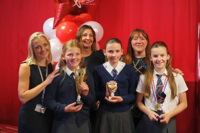 Barnsley FC players join celebration at the Pro-Active School Performance Sports Awards Ceremony