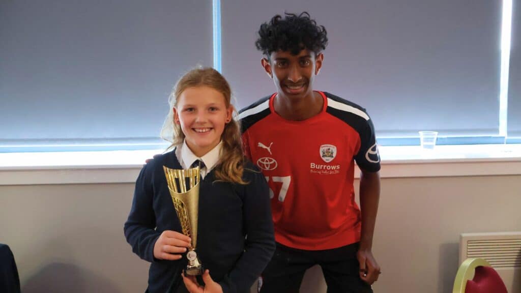 Barnsley FC players join celebration at the Pro-Active School Performance Sports Awards Ceremony