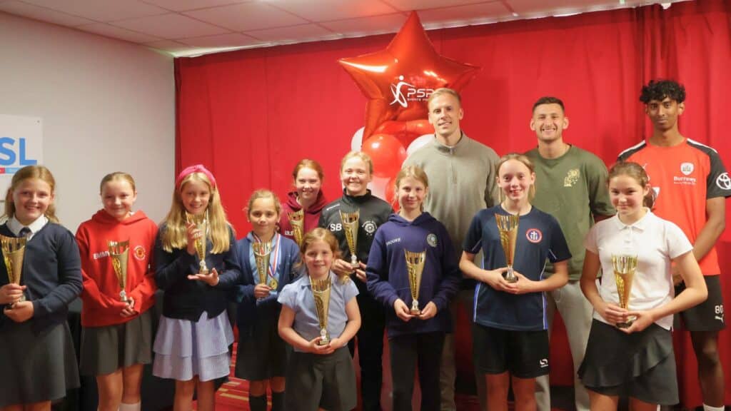 Barnsley FC players join celebration at the Pro-Active School Performance Sports Awards Ceremony