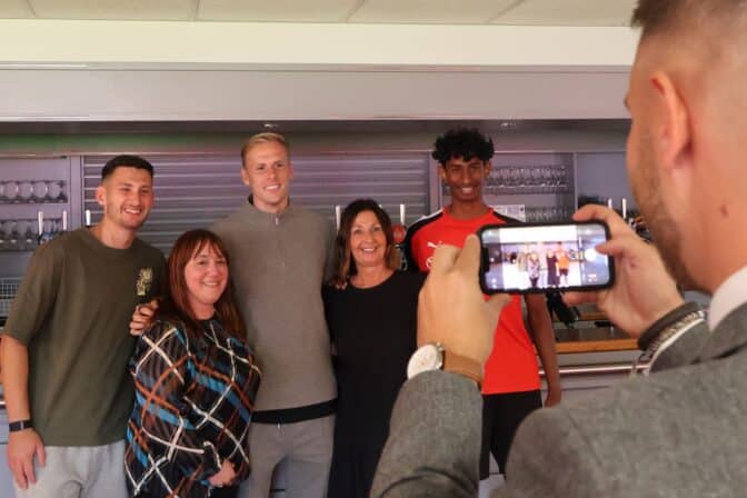Barnsley FC players join celebration at the Pro-Active School Performance Sports Awards Ceremony