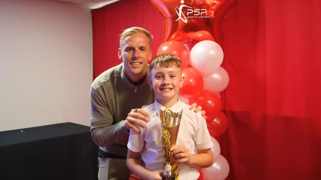 Barnsley FC players join celebration at the Pro-Active School Performance Sports Awards Ceremony