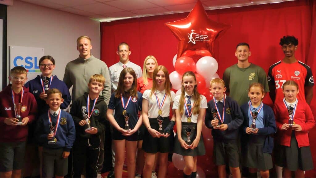Barnsley FC players join celebration at the Pro-Active School Performance Sports Awards Ceremony