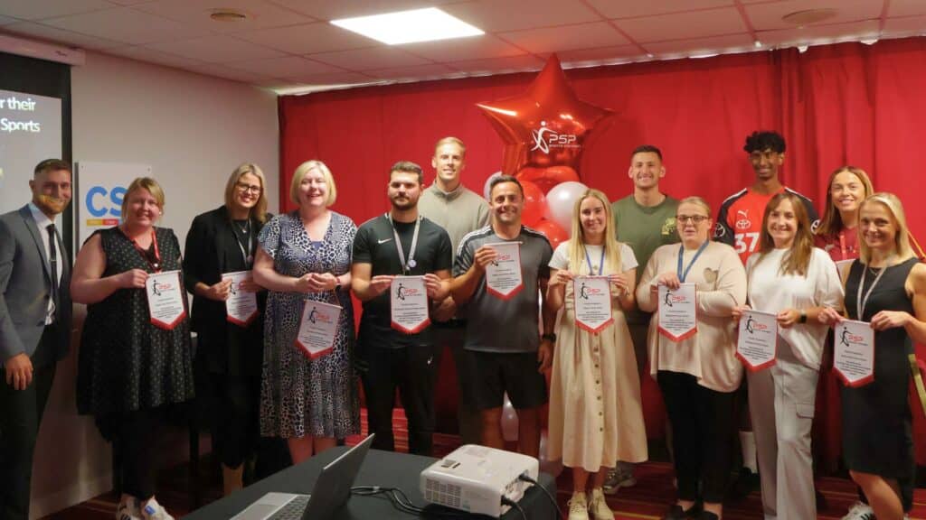 Barnsley FC players join celebration at the Pro-Active School Performance Sports Awards Ceremony