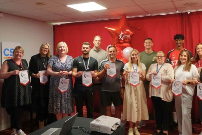 Barnsley FC players join celebration at the Pro-Active School Performance Sports Awards Ceremony