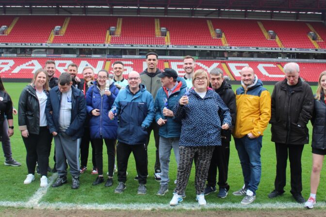 Barnsley FC Players visit Barnsley FC Community Trust’s Inclusive Reds programme.