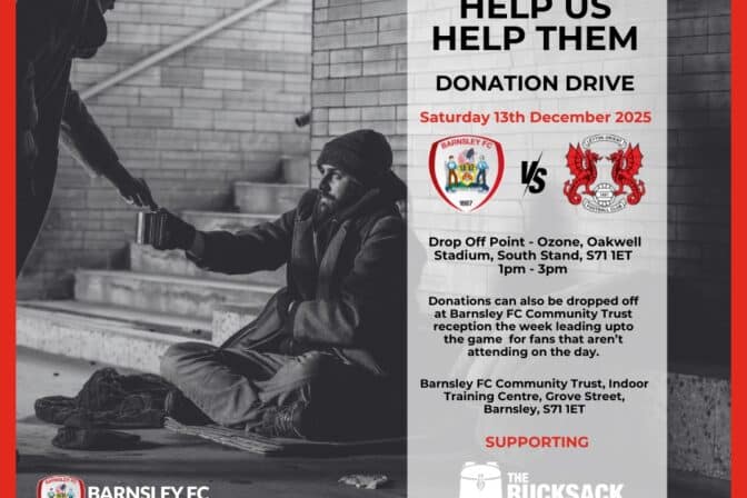 Barnsley FC Community Trust Proud to Support the Rucksack Project Once Again